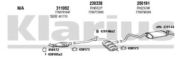 KLARIUS 720378E Exhaust System
